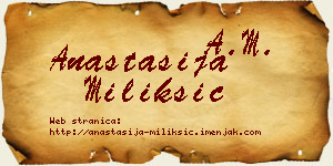 Anastasija Milikšić vizit kartica
